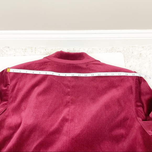 Dark academia/light Academia, Burgundy Velvet, Long lined blazer, plus size 18 - Picture 8 of 13